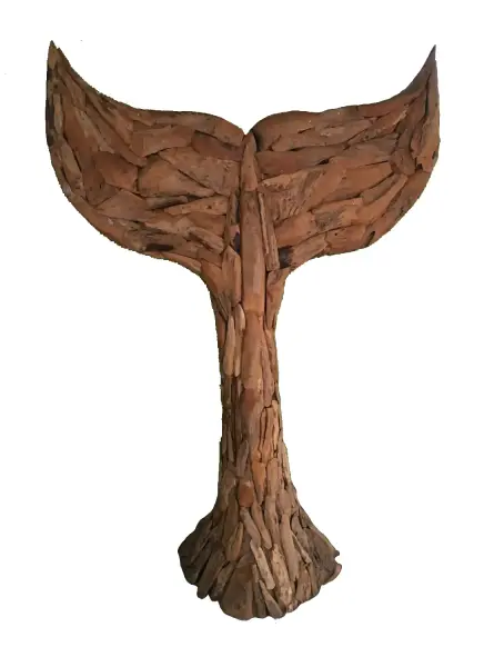 Product image 1 of the product “Whale fin, approx. 250cm height, made from teak root pieces ”